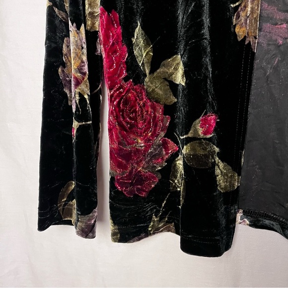 Jeffrey & Dara Evenings by Tom Barr | Vtg Sparkly Floral Velvet Cardigan, Large - Picture 5 of 6